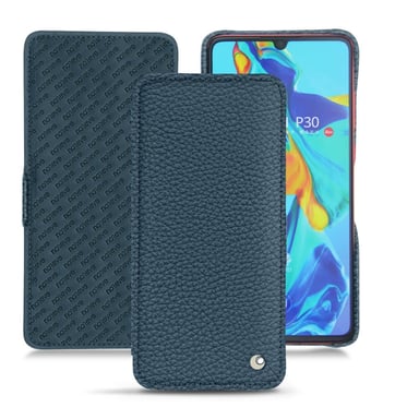 Housse cuir Huawei P30 -  - Bleu - Cuir grainé