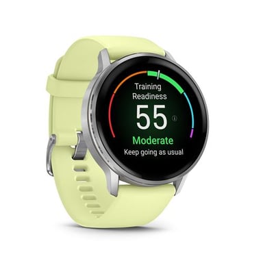 Venu 4 - Smartwatch de 45 mm con GPS integrado en acero y silicona - Amarillo limón