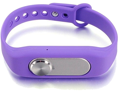 Bracelet Dictaphone Enregistreur Audio 4Go Boîtier Amovible USB Silicone Violet Silicone YONIS