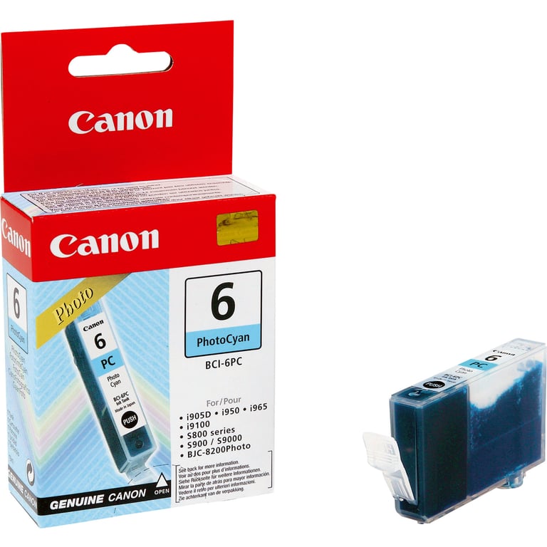 Canon BCI 6PC Photo cyan originale réservoir d'encre pour BJ i905 S800 S820 S830 S900 i90X 990 99XX PIXMA iP6000 iP8500 S820 830 - vue 2