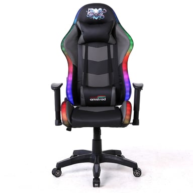 Fauteuil gaming Amstrad ELITE-LED-KRAKEN - Noir et gris - Eclairage LED 576 effets - Télécommande - Accoudoir 2D
