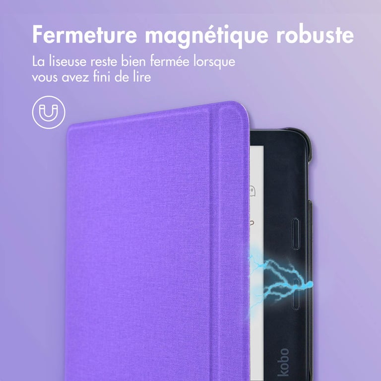 imoshion Étui de liseuse portefeuille Canvas Sleepcover avec support pour Kobo Libra Colour / Tolino Vision Color Neuf - vue 5