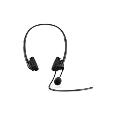 Auricular estéreo HP 400 Negro con cable de cuero vegano ideal para teletrabajo, cuero vegano duradero, toma de auriculares universal de 3,5 mm 428H6AA#ABB