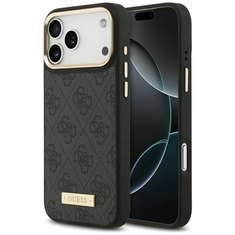 Étui Guess 4G Logo Plate MagSafe pour iPhone 17 Pro Max noir - Guess