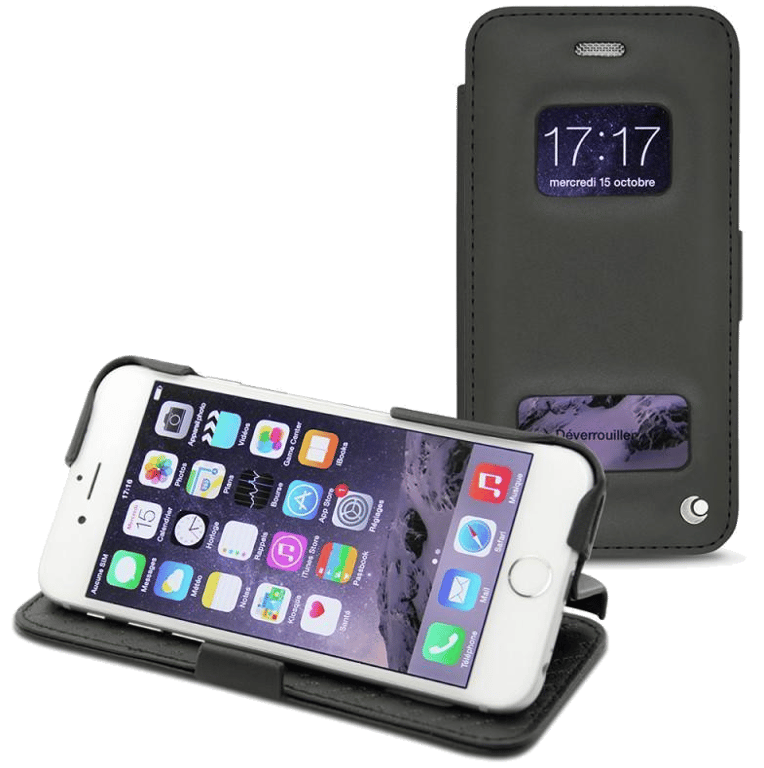 Housse cuir Apple iPhone 6 Plus - Rabat horizontal - Noir - Nappa - Black - NOREVE
