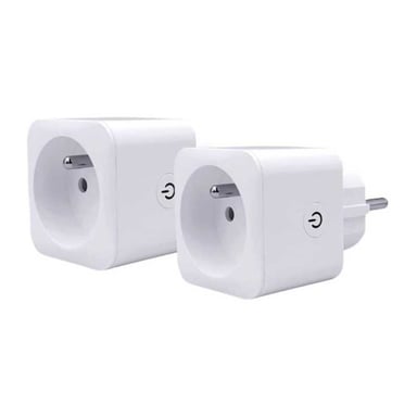 Lote de 2 KONYKS Priska FR enchufes conectados Wi-Fi + Bluetooth 16 A contador de energía blanco