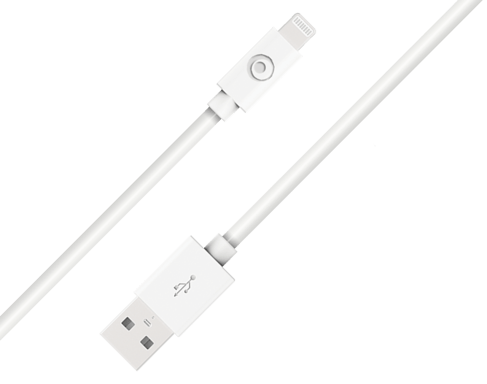 Câble USB A/Lightning 1,2m Blanc - 100% Plastique recyclé Bigben
