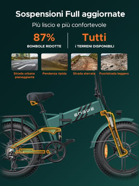 Bicicleta eléctrica plegable ENGWE ENGINE PRO 2.0 de 750 W con neumáticos anchos de 20 x 4,0 pulgadas, batería extraíble de 16 Ah, suspensión total, 8 marchas, color Azul