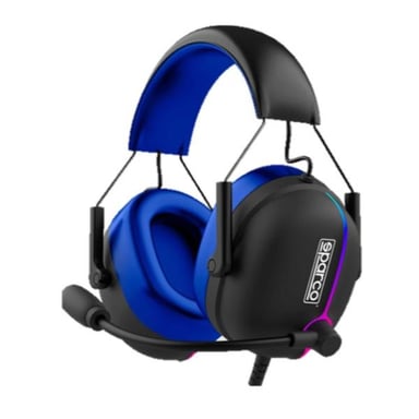 Sparco SPHEADPHONEEVO cuffie cablate USB Type-A Nero, Blu