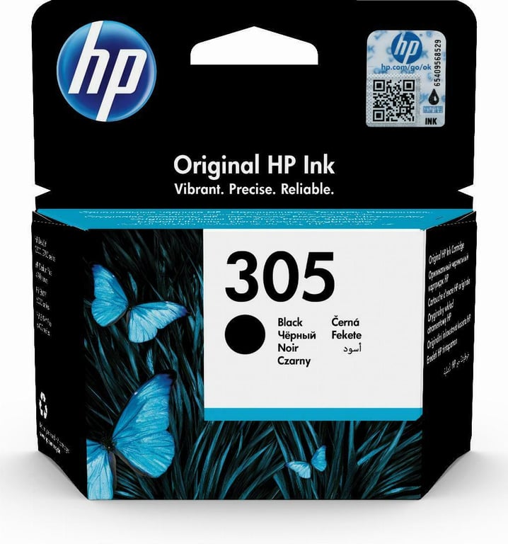 Cartucho de tinta negro original HP 305