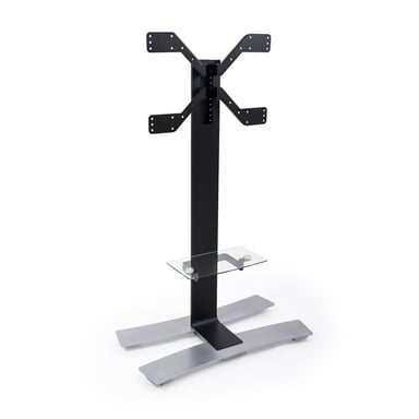 Support TV Erard 039051 190,5 cm (75'') Réglable en Hauteur avec Tablette en Verre Trempé et Roulettes