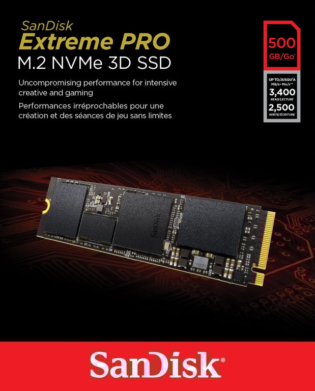 SanDisk Extreme PRO SSD 500 Go interne .2 2280 PCIe 3.0 x4 NVMe - vue 4