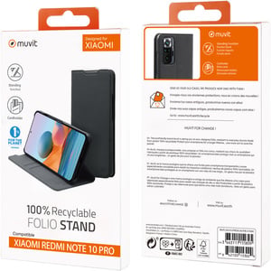 Muvit For Change Folio Stand Noir Designed For Xiaomi Redmi Note 10Pro