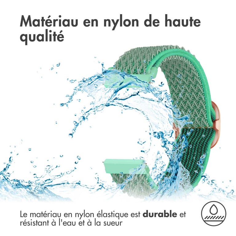 imoshion Bracelet en nylon élastique - Connexion universelle 22 mm - Turquoise - Neuf