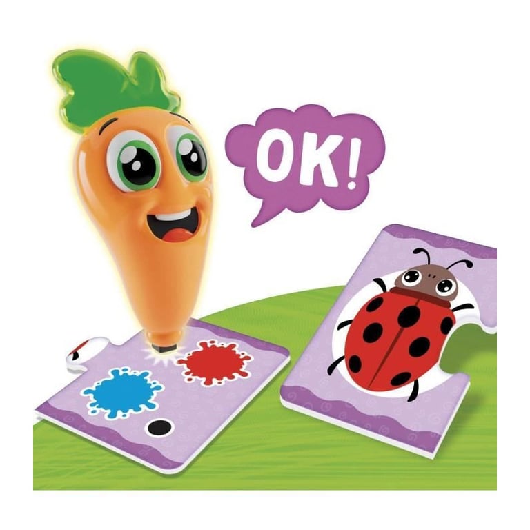 Lisciani Giochi Stylo parlant CAROTINA baby La Ferme - Stylo interactif éducatif, 18 paires puzzles Orange - vue 3