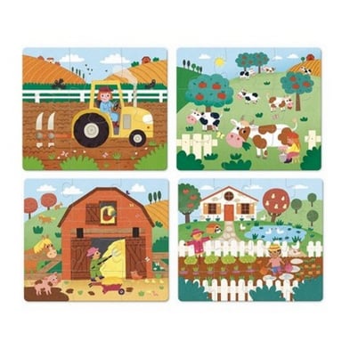 Set di 4 Puzzle Evolutivi a Tema Fattoria