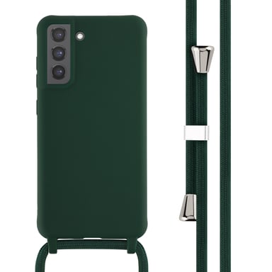 imoshion ?Coque en silicone avec cordon pour Samsung Galaxy S21 FE - Vert foncé