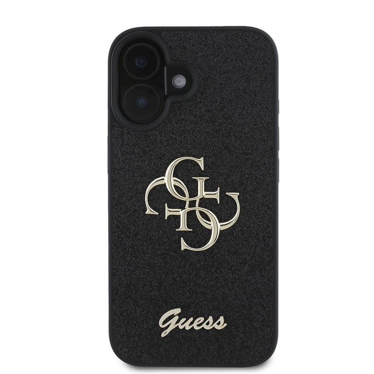 Guess Noir Étui Pour Apple Iphone 16, Fixed Glitter Big 4G, - Image 3