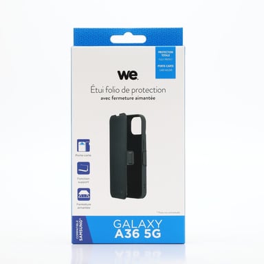 Funda folio CLASSIQUE Negra con ventana para Galaxy A36 5G - Anti-impactos, ligera, ultrafina