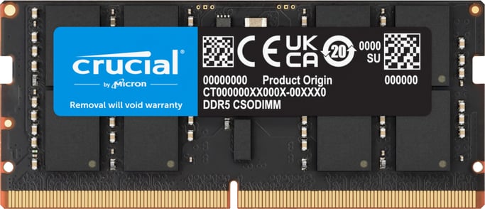 Modulo di memoria Crucial CT32G64C52CS5 32 GB 1 x 32 GB DDR5 6400 MT/s 262-pin SO-DIMM