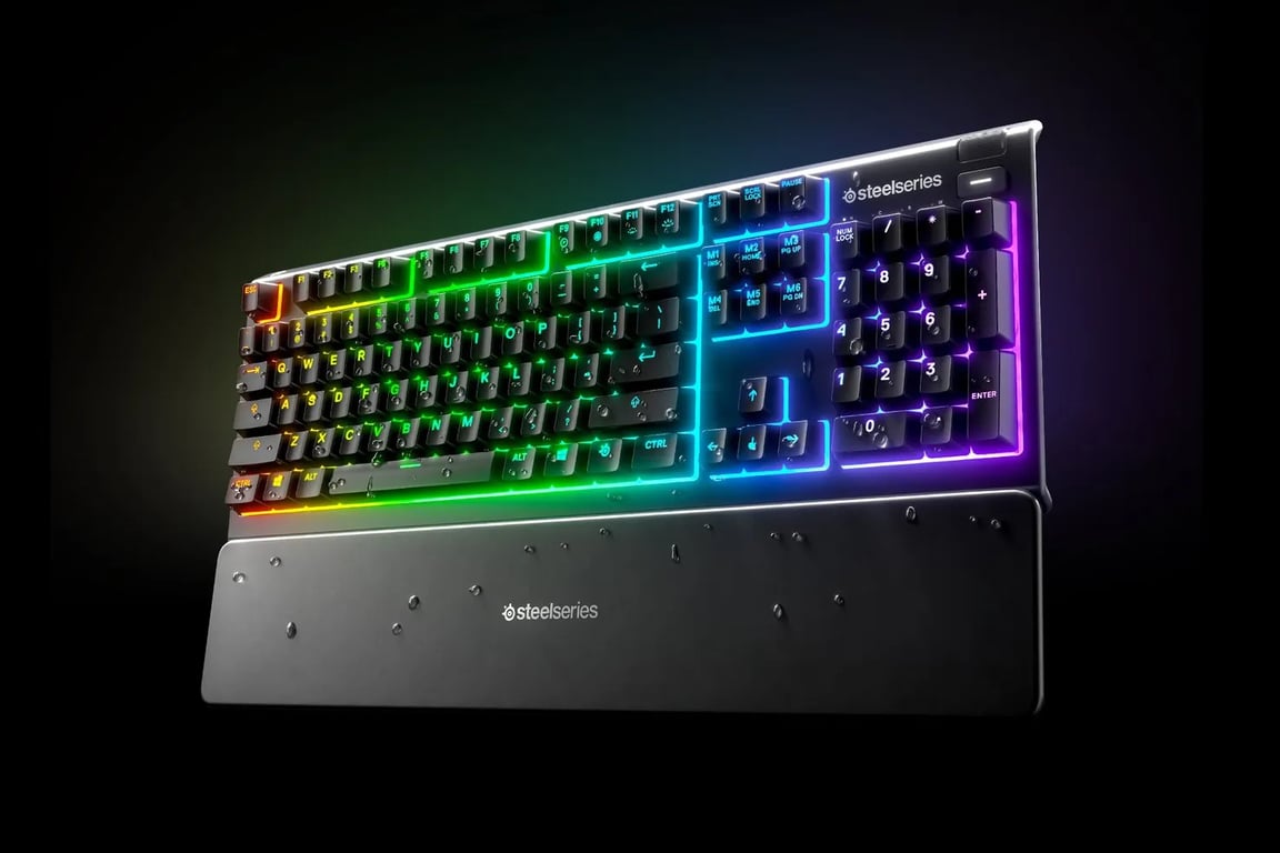 Clavier Gamer SteelSeries Apex 3 – Rétroéclairage RVB, Résistant à l'Eau, Repose-Mains Magnétique - vue 3