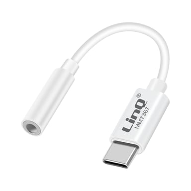 Adaptateur Audio USB C vers Jack 3.5mm Compatible commande vocale Blanc