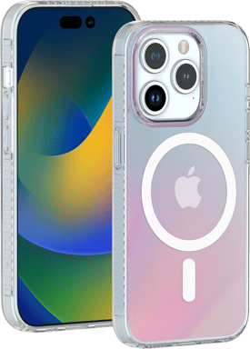 Coque MagSafe pour iPhone 15 Pro Hybride Transparente Irisée Bigben