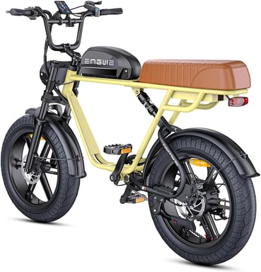 Vélo tout-terrain électrique ENGWE M1 20 pouces avec batterie 48 V 15,6 Ah, VTT tout suspendu 250 W - Jaune