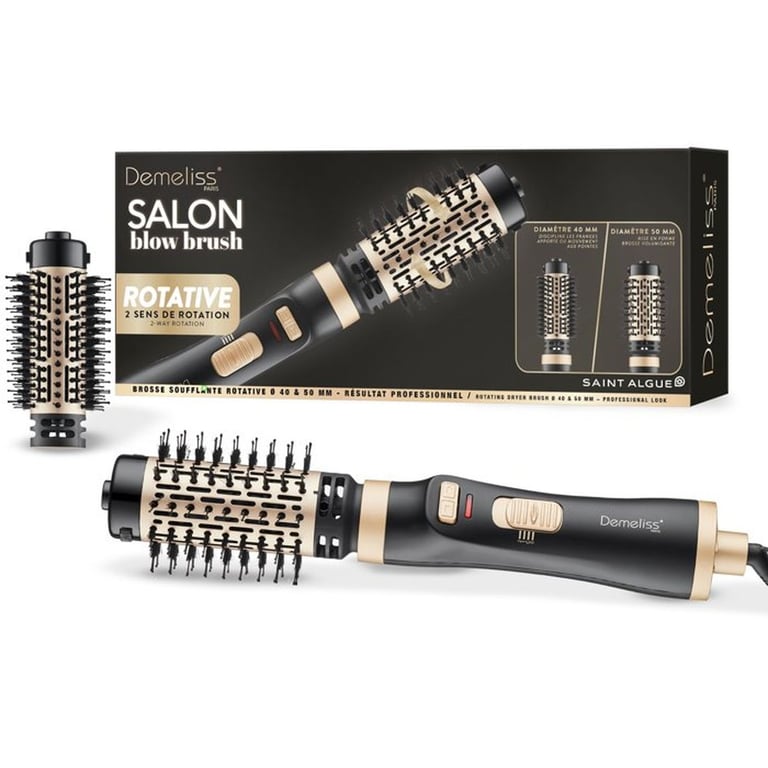 Brosse soufflante rotative SAINT ALGUE Demeliss Salon Blow Brush 2 têtes 3 températures / Or - vue 2