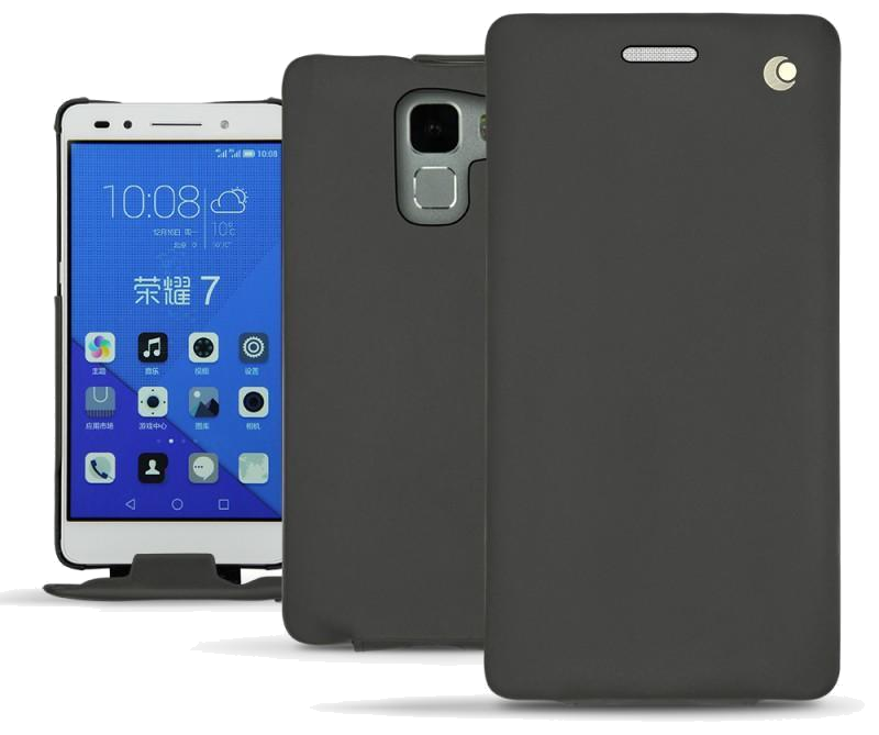 Housse cuir Huawei Honor 7 - Rabat verticalNoir