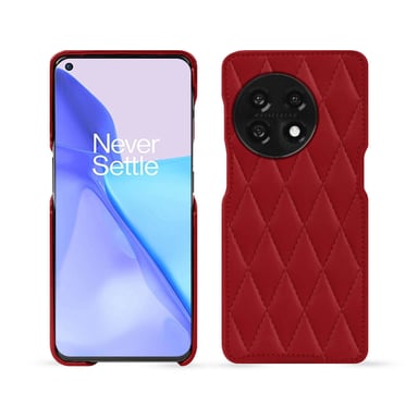 Coque cuir OnePlus 11 - Coque arrière - Rouge - Cuir lisse couture