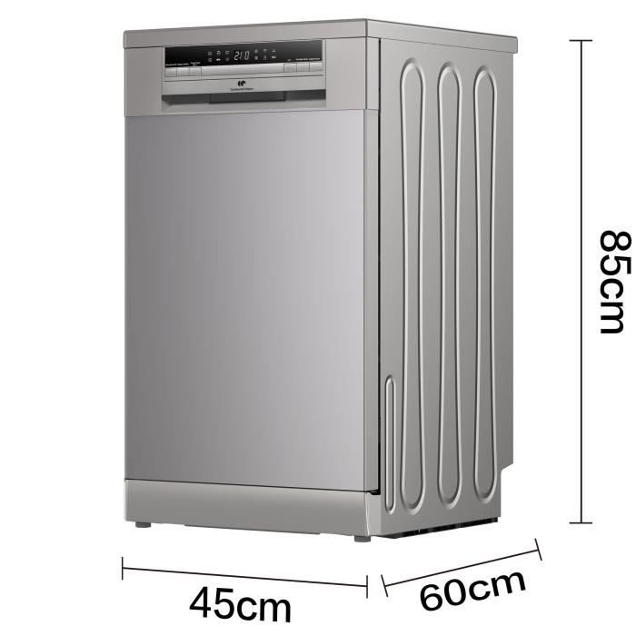 Lave vaisselle pose libre CONTINENTAL EDISON CELV1145S 11 couverts 45 cm 45 dB - vue 4