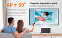 Proyector WiFi de Cine en Casa Surewheel SW10, FHD+ 1080*1920, 600 Lúmenes ANSI, Corrección de Distorsión 4 Puntos, Pantalla 180 Pulgadas para Cine en Casa