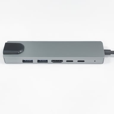 Adaptador multipuerto USB-C USB-A, USB-C, HDMI, RJ45 Grey