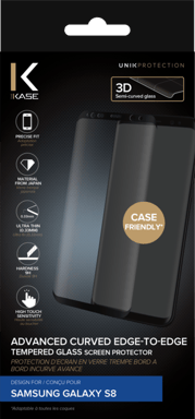 Protezione avanzata dello schermo in vetro temperato edge-to-edge per Samsung Galaxy S8, nero