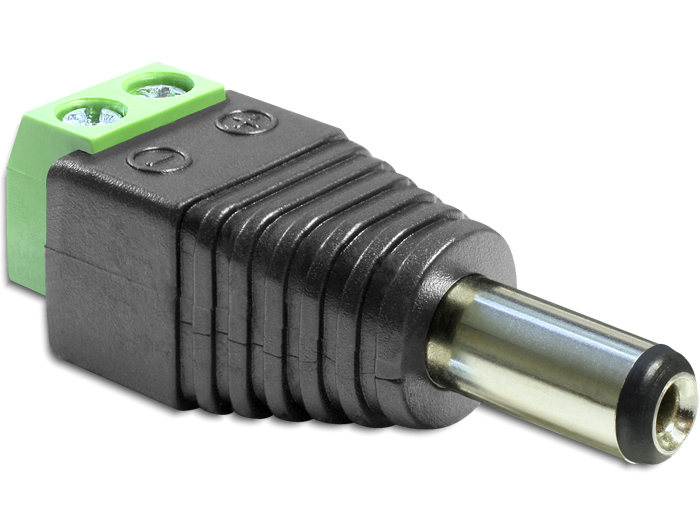 DeLOCK 65396 adattatore per inversione del genere dei cavi DC 2.1 x 5.5 mm 2p Nero Verde (Delock Adapter DC 2.1 x 5.5 mm male ) - Nuevo