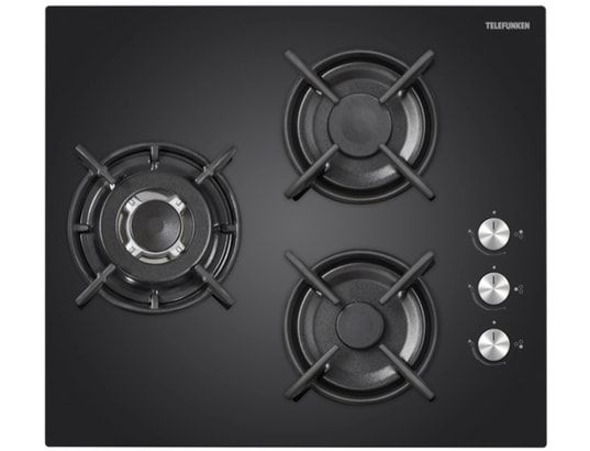 Plaque gaz TGV3C 3 foyers Verre Allumage une main - vue 3