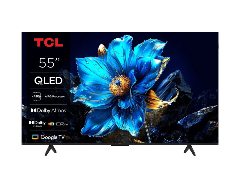TCL 55T69C 55" 140 cm QLED Direct LED TV 4K HDR TV Smart Google TV Dolby Vision & Atmos Game Master Motion Clarity Compatible Google Assistant & Alexa - vue 3