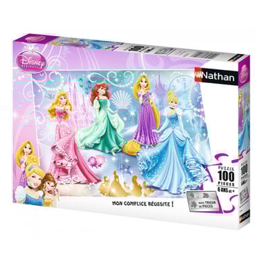 Puzzle de 100 piezas de Princesas Disney: Deslumbrante aventura para niños