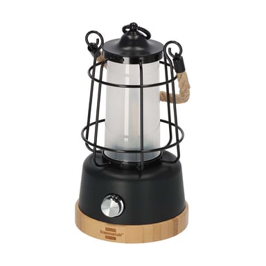 Brennenstuhl Lámpara recargable de camping LED 6W 350lm IPX4 con cuerda de cáñamo Negro