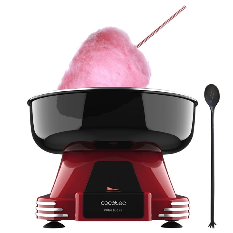 Machine À Barbe À Papa Cecotec 04257 Fun&Sugar – 500 W, Plat Pivotant En Acier Inoxydable