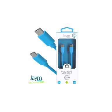 Cable USB-C a Type-C 3A - 1,5 metros - Colección POP - Azul