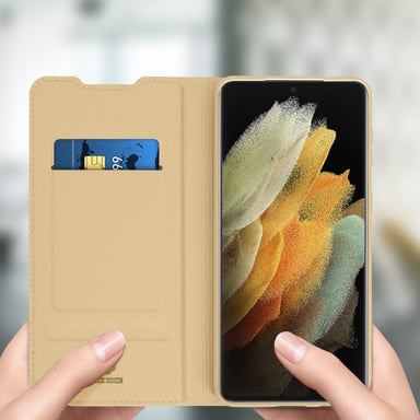 Samsung Galaxy S21 Ultra Card Custodia Funzione Stand Dux Ducis Oro