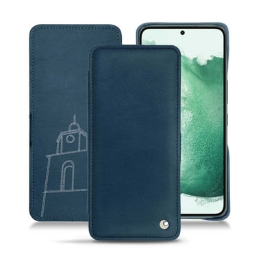 Housse cuir Samsung Galaxy S22+ -  - Blu mediterran ( Pantone #0E3043 ) - Cuir lisse premium