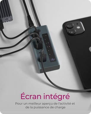 ICY BOX IB-HUB1457-C31 USB 3.2 Gen 1 (3.1 Gen 1) Type-C 10000 Mbit/s Blu, Grigio