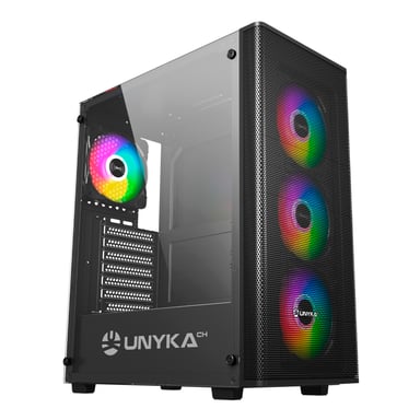 UNYKAch Gaming Mir 100 Desktop Nero, Trasparente