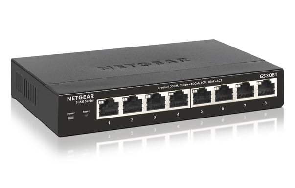 NETGEAR GS308T Gestionado L2 Gigabit Ethernet (10/100/1000) Negro
