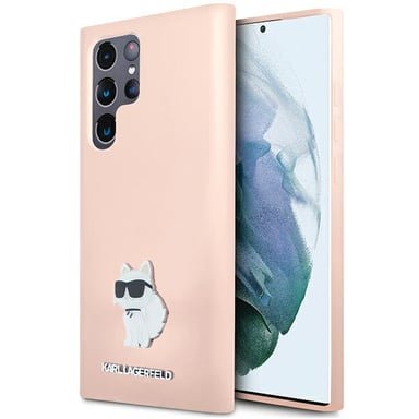 Funda de silicona Karl Lagerfeld Choupette para Galaxy S23 Ultra, rosa