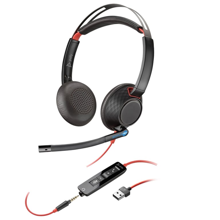 Casque Poly Blackwire 5220 – Filaire, USB Type-A, Réduction de Bruit - vue 9