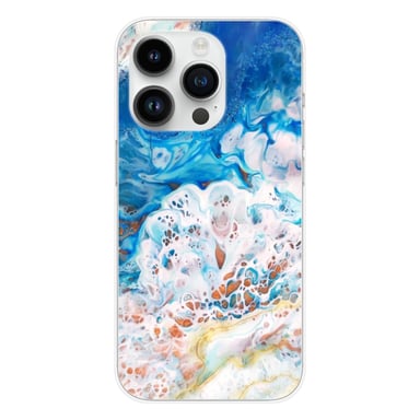 Coque en silicone - Compatible Apple iPhone 15 Pro - design marbre ocean